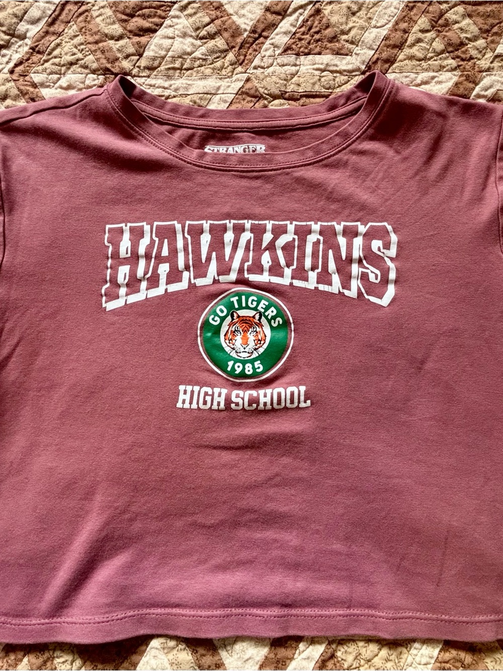 Maroon "Hawkins High School" Kids Tee
